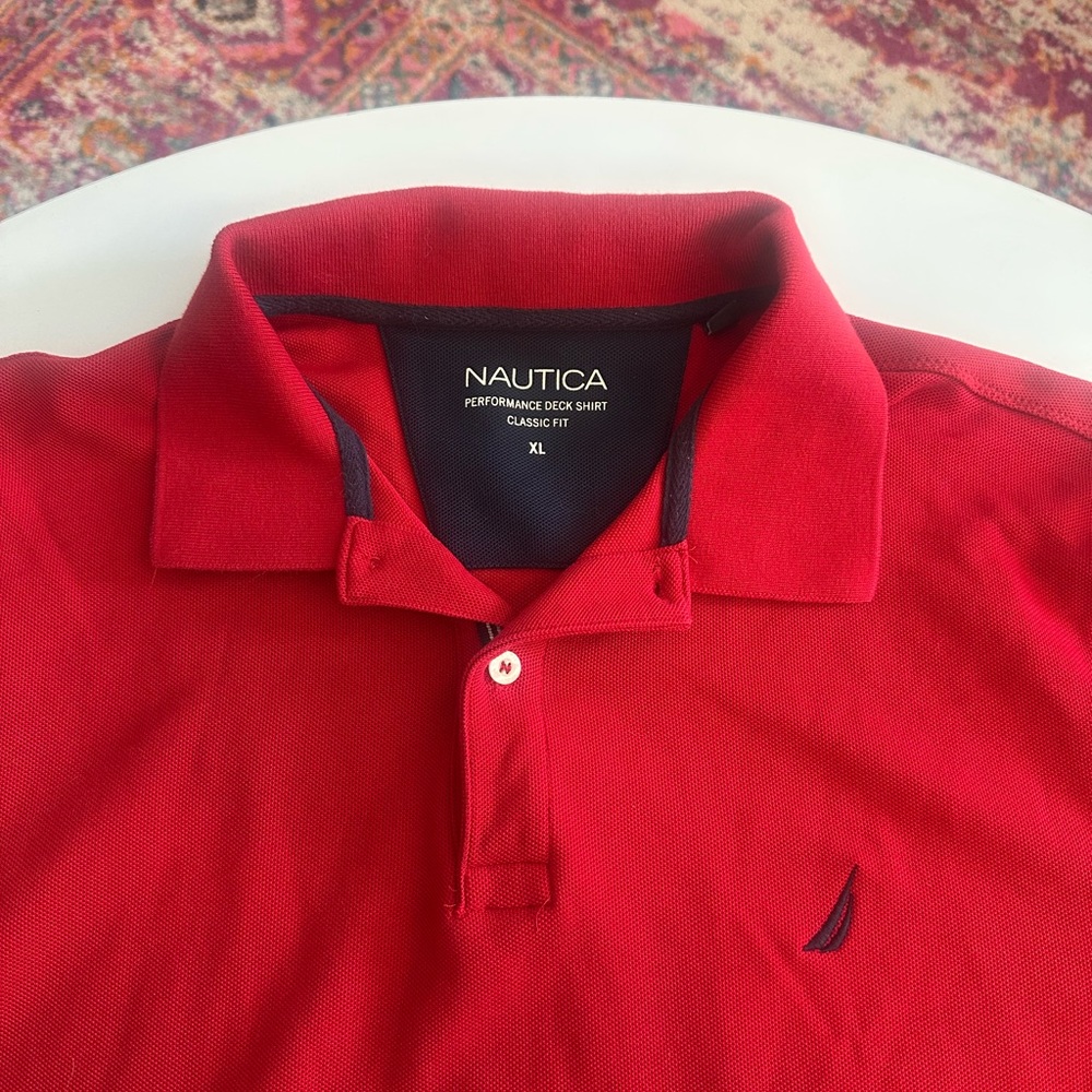 Nautica Performance Deck Polo Shirt Classic Fit in Red - Picture 4 of 7